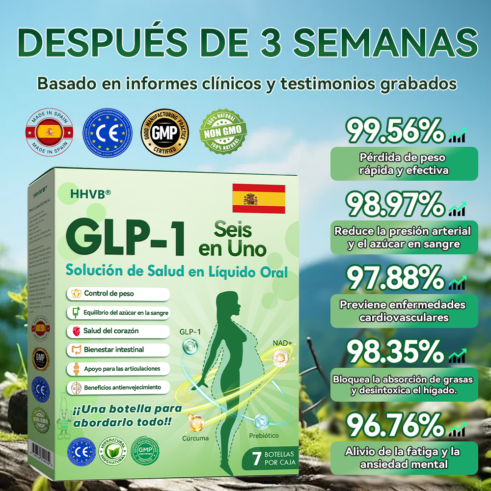 🔥 ¡Solo quedan 10 cajas! ¡30% de descuento adicional! HHVB® GLP-1 6 en 1 Líquido Oral, probado y seguro, apoya el peso, azúcar en sangre, digestión y energía con resultados duraderos.